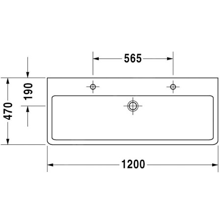 Duravit Vero - Double vasque 1200x470 mm, 2 trous pour robinetterie, blanc alpin 0454120024