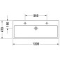 Duravit Vero - Double vasque 1200x470 mm, 2 trous pour robinetterie, blanc alpin 0454120024 Duravit Vero - Double vasque 1200x470 mm, 2 trous pour robinetterie, blanc alpin 0454120024