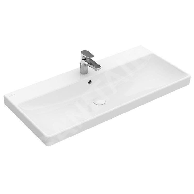 Villeroy & Boch Avento - Meuble lavabo 800x470 mm, avec trop-plein, trou de robinetterie, CeramicPlus, blanc alpin 415680R1