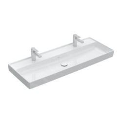 Villeroy & Boch Collaro - Meuble lavabo 1200x470 mm, sans trop-plein, 2 trous de robinetterie, CeramicPlus, blanc alpin 4A33C1R1