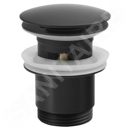 Sapho Garnitures de vidage - Bonde refermable pour lavabo, ClickClack, garniture de vidage grande, noir CV1007B