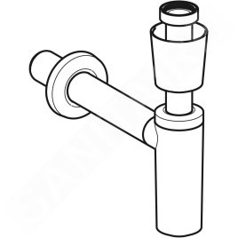 Geberit Accessoires - Siphon en tube plongeur pour lavabo, sortie horizontale, d 32 mm, 1 1/4 G, blanc alpin 151.034.11.1
