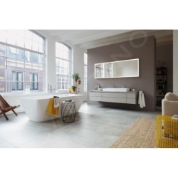 Duravit DuraSquare - Meuble-lavabo double 1000x470 mm, avec 2 trous pour robinet, DuraCeram, avec WonderGliss, blanc alpin