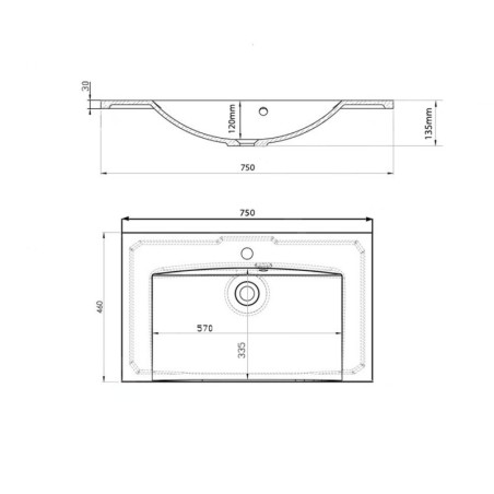 Sapho Maria - Meuble-lavabo 755x460 mm, blanc MA075