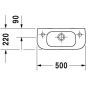 Duravit D-Code - Lave-mains 500x220 mm, avec un trou pour robinet à droite, blanc 07065000082