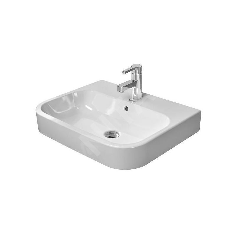 Duravit Happy D.2 - Vasque, 600x460 mm, avec un trou pour robinetterie, avec WonderGliss, blanc alpin 23156000001 Duravit Happy D.2 - Vasque, 600x460 mm, avec un trou pour robinetterie, avec WonderGliss, blanc alpin 23156000001