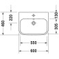 Duravit Happy D.2 - Vasque, 600x460 mm, avec un trou pour robinetterie, avec WonderGliss, blanc alpin 23156000001 Duravit Happy D.2 - Vasque, 600x460 mm, avec un trou pour robinetterie, avec WonderGliss, blanc alpin 23156000001