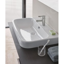Duravit Happy D.2 - Vasque, 600x460 mm, avec un trou pour robinetterie, avec WonderGliss, blanc alpin 23156000001