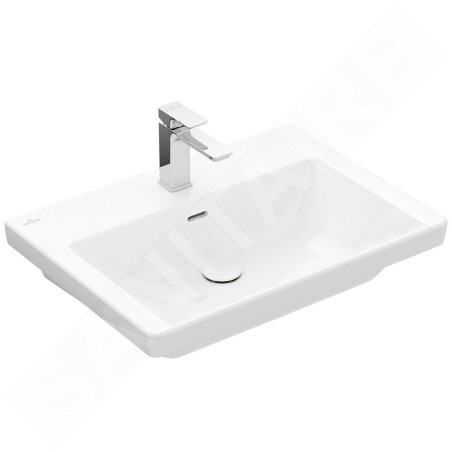 Villeroy & Boch Subway 3.0 - Lavabo 650x470 mm, avec trop-plein, trou pour robinet, CeramicPlus, blanc alpin 4A7065R1