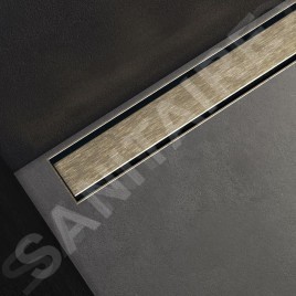I-Drain Plano - Caillebotis en acier inoxydable pour bac à douche série PRO, surface PVD, longueur 1000 mm, or clair IPRO1000WG