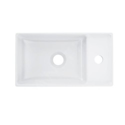 Ravak Veda 400 - Lave-mains Slim 400x220 mm, avec un trou pour robinetterie, blanc XJX01240000
