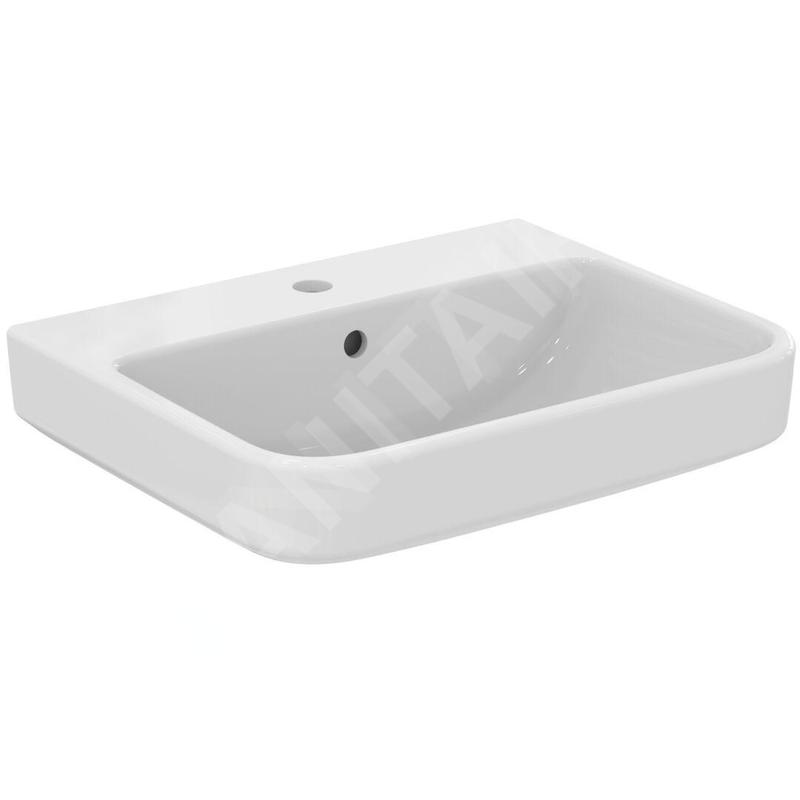 Ideal Standard i.Life B - Lavabo 55x44 cm, avec trop-plein, trou pour robinetterie, blanc T460801 Ideal Standard i.Life B - Lavabo 55x44 cm, avec trop-plein, trou pour robinetterie, blanc T460801