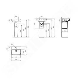 Ideal Standard i.Life B - Lavabo 45x38 cm, avec trop-plein, trou pour robinetterie, blanc T461001
