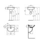 Ideal Standard Alpha - Lavabo 50x43 cm, avec trop-plein, trou pour robinetterie, blanc W331201 Ideal Standard Alpha - Lavabo 50x43 cm, avec trop-plein, trou pour robinetterie, blanc W331201