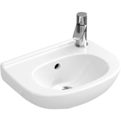 Villeroy & Boch O.novo - Lave-mains Compact, 360x275 mm, avec trop-plein, sans trou pour la robinetterie, blanc alpin 53603601