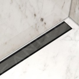 I-Drain Plano - Caillebotis en acier inoxydable pour bac à douche série PRO, surface PVD, longueur 1100 mm, graphite IPRO1100DT