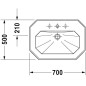 Duravit 1930 - Lavabo avec trop-plein, 700 mm x 500 mm, blanc - lavabo un trou, avec WonderGliss 04387000001 Duravit 1930 - Lavabo avec trop-plein, 700 mm x 500 mm, blanc - lavabo un trou, avec WonderGliss 04387000001