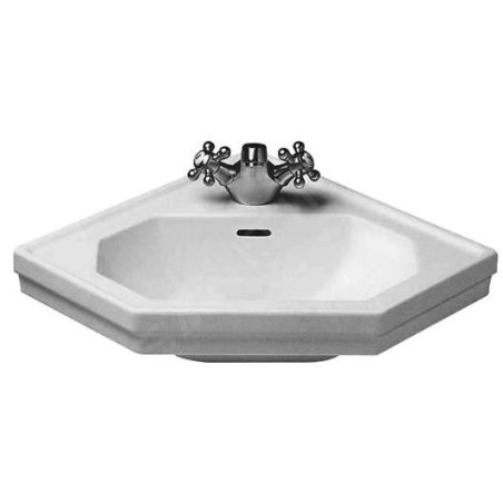 Duravit 1930 - Lave-mains d’angle, un trou avec trop-plein, 595 mm x 450 mm, blanc - lave-mains, avec WonderGliss 07934200001