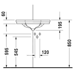 Duravit 1930 - Lave-mains d’angle, un trou avec trop-plein, 595 mm x 450 mm, blanc - lave-mains, avec WonderGliss 07934200001