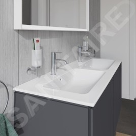 Duravit ME by Starck - Meuble-lavabo double 1300x490 mm, avec 2 trous pour robinet, blanc alpin 2336130000