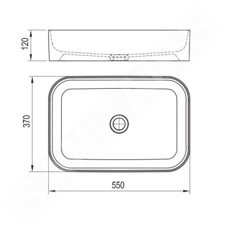 Ravak Ceramic - Vasque Slim, 550x370 mm, blanc XJX01155002