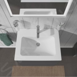 Duravit ME by Starck - Meuble-lavabo 630x490 mm, avec un trou pour robinet, blanc alpin 2336630000
