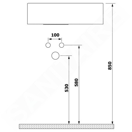 Sapho Lavabos - Lavabo Amarok 400x220 mm, 1 robinet à droite, marbre coulé, blanc AR500