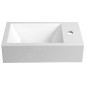 Sapho Lavabos - Lavabo Amarok 400x220 mm, 1 robinet à droite, marbre coulé, blanc AR500
