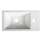 Sapho Lavabos - Lavabo Amarok 400x220 mm, 1 robinet à droite, marbre coulé, blanc AR500