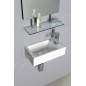 Sapho Lavabos - Lavabo Amarok 400x220 mm, 1 robinet à droite, marbre coulé, blanc AR500