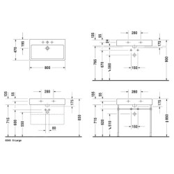Duravit Vero - Lavabo 800x470 mm, avec un trou pour robinetterie, avec WonderGliss, blanc alpin 04548000001
