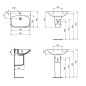 Ideal Standard i.Life A - Lavabo 600x480 mm, avec trop-plein, trou pour robinetterie, blanc T470501