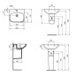 Ideal Standard i.Life A - Lavabo 500x440 mm, avec trop-plein, trou pour robinetterie, blanc T470701 Ideal Standard i.Life A - Lavabo 500x440 mm, avec trop-plein, trou pour robinetterie, blanc T470701