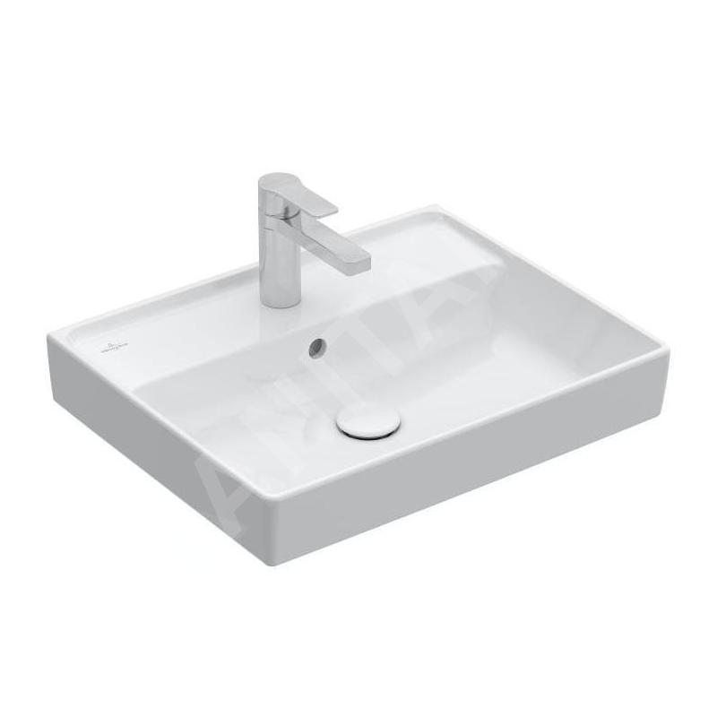 Villeroy & Boch Collaro - Lavabo 550x440 mm, avec trop-plein, trou de robinetterie, blanc alpin 4A335501 Villeroy & Boch Collaro - Lavabo 550x440 mm, avec trop-plein, trou de robinetterie, blanc alpin 4A335501