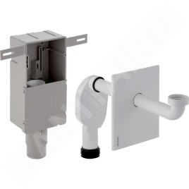 Geberit Accessoires - Kit de siphon à encastrer pour lavabo, sortie horizontale, inox 151.121.00.1