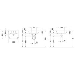 Duravit D-Code - Lavabo 550x430 mm, avec un trou pour robinet, blanc alpin 23105500002