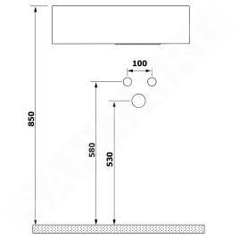 Sapho Lavabos - Lavabo Amarok 400x220 mm, 1 robinet à gauche, marbre coulé, blanc AR400