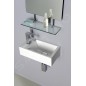 Sapho Lavabos - Lavabo Amarok 400x220 mm, 1 robinet à gauche, marbre coulé, blanc AR400 Sapho Lavabos - Lavabo Amarok 400x220 mm, 1 robinet à gauche, marbre coulé, blanc AR400
