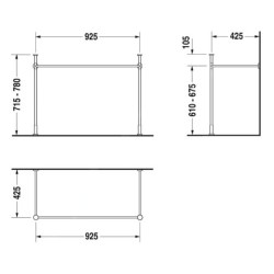 Duravit Vero - Support métallique pour lavabo, chrome, support pour lavabo Vero 045410 0030671000