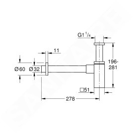 Grohe Siphons - Siphon design, Hard Graphite brossé 40564AL0