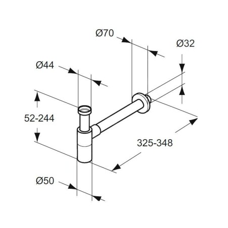 Ideal Standard Accessoires - Siphon de design, noir T4441XG