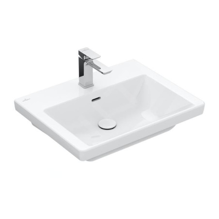 Villeroy & Boch Subway 3.0 - Lavabo 600x470 mm, avec trop-plein, trou pour robinet, CeramicPlus, blanc alpin 4A7060R1