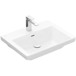 Villeroy & Boch Subway 3.0 - Meuble-lavabo 600x470 mm, avec trop-plein, trou pour robinet, CeramicPlus, blanc alpin 4A706GR1