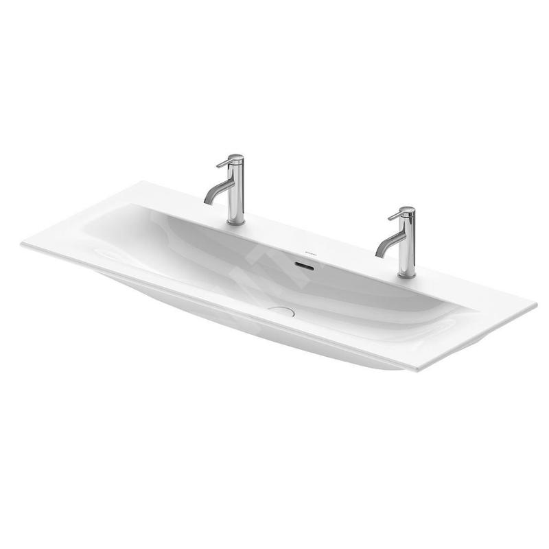 Duravit Viu - Lavabo double 1230x490 mm, avec 2 trous pour robinet, avec WonderGliss, blanc alpin 23441200241 Duravit Viu - Lavabo double 1230x490 mm, avec 2 trous pour robinet, avec WonderGliss, blanc alpin 23441200241