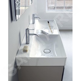 Duravit DuraSquare - Lavabo double 1200x470 mm, avec 2 trous pour robinet, DuraCeram, blanc alpin 2353120041