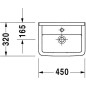 Duravit Starck 3 - Lave-mains 450x320 mm, avec un trou pour robinet, blanc 0750450000