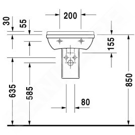 Duravit Starck 3 - Lave-mains 450x320 mm, avec un trou pour robinet, blanc 0750450000