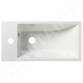 Sapho Small - Lavabo Ariana 500x100x250 mm, robinet à gauche, blanc SM012