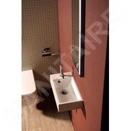 Sapho Small - Lavabo Ariana 500x100x250 mm, robinet à gauche, blanc SM012