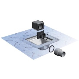 I-Drain Square - Siphon de sol en acier inoxydable Linear, 150x150 mm ID4MSQ0150